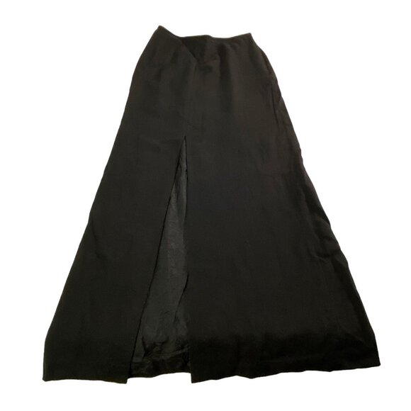 LINDA ALLARD Ellen Tracy Women Wool Maxi Pencil Skirt Sz 4 Black Career 59-6 - Picture 6 of 13